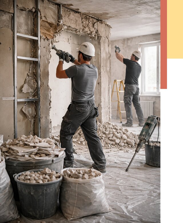 Демонтажные работы в Кандалакше от 2728 руб. — услуги и цена под ключ | ОТДЕЛОЧНИК-Кнд