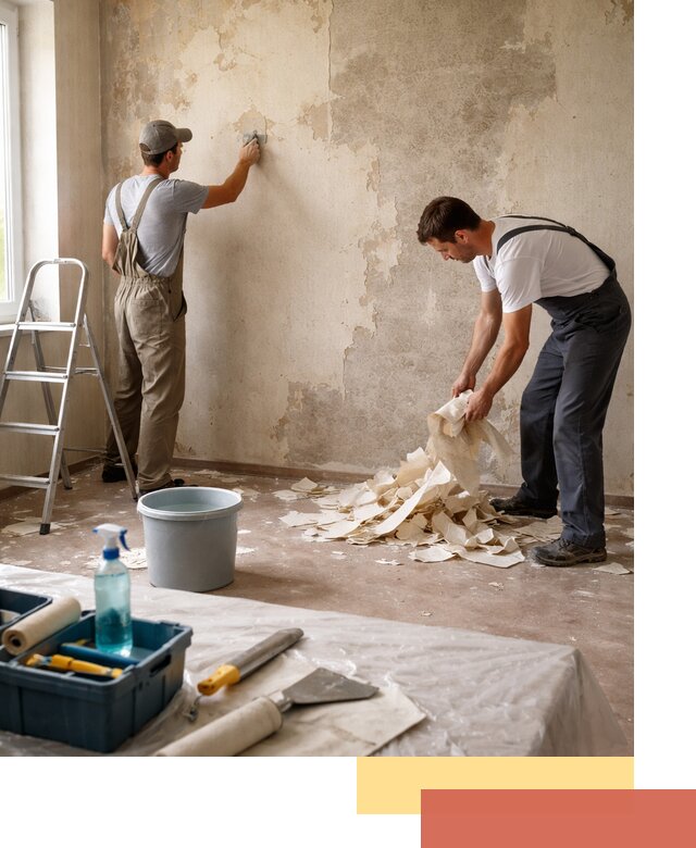 Снятие старых обоев в Кандалакше быстро и качественно