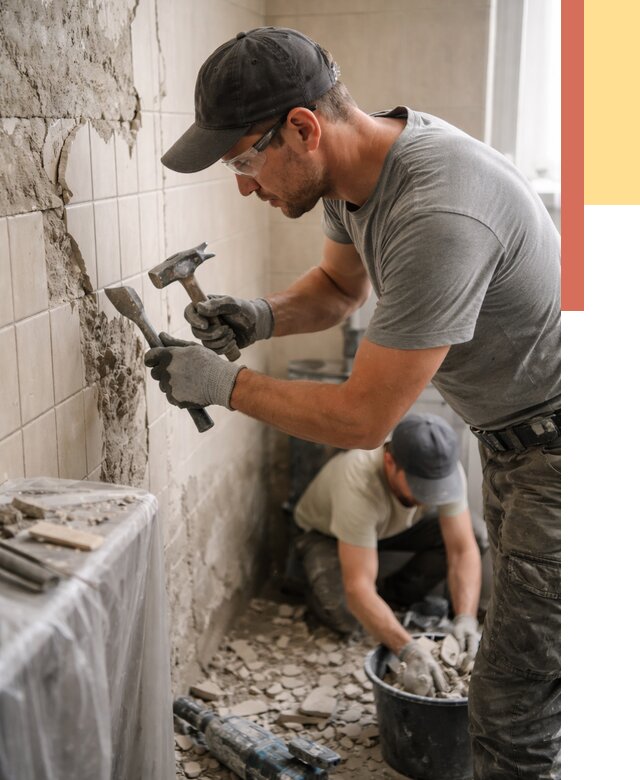 Демонтаж плитки со стен в Кандалакше от 859 руб. — быстро и недорого | ОТДЕЛОЧНИК-Кнд