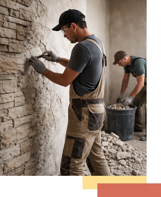 Демонтаж декоративного камня в Кандалакше профессионально и безопасно