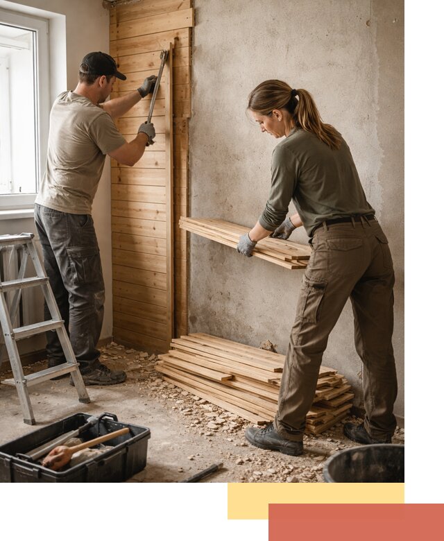 Демонтаж вагонки со стен в Кандалакше — профессиональный демонтаж