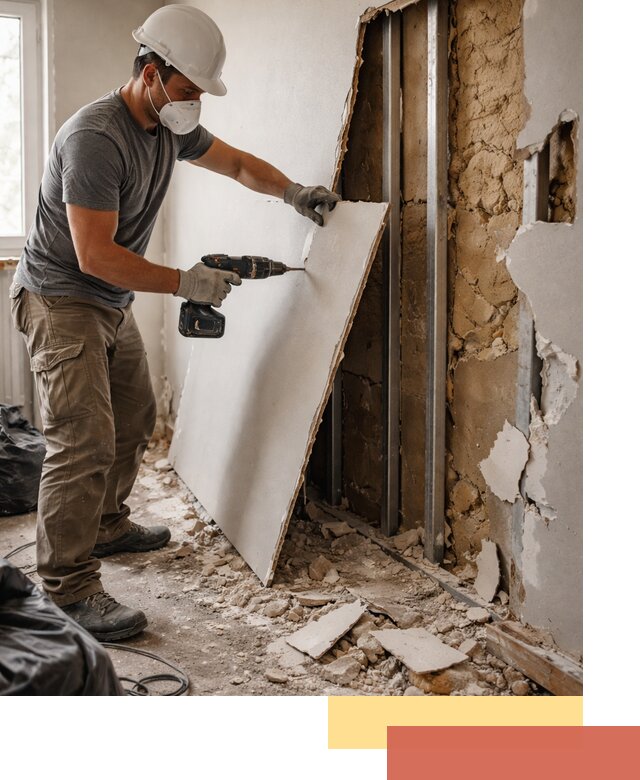 Демонтаж гипсокартона со стен в Кандалакше качественно и быстро