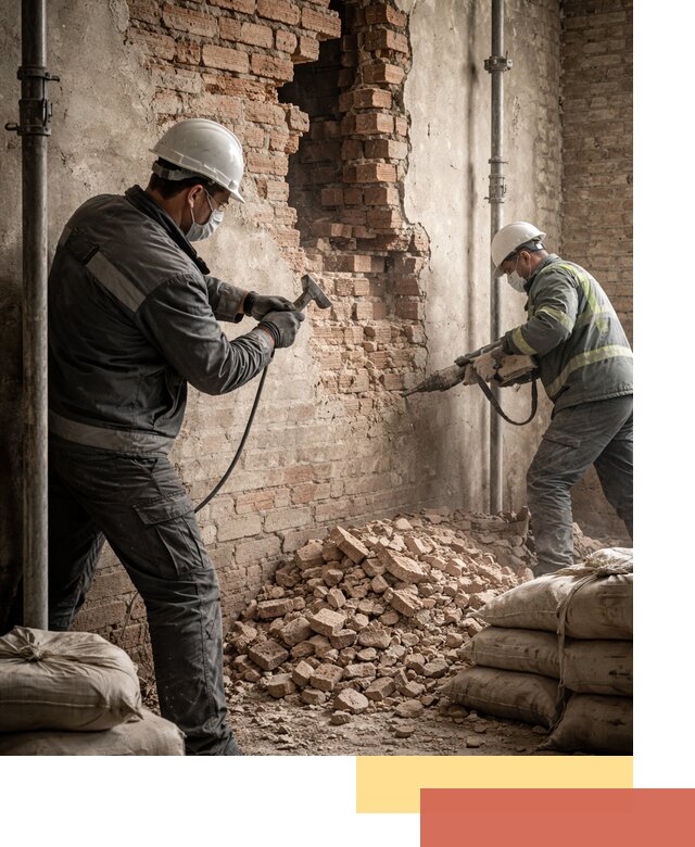 Демонтаж кирпичных стен в Кандалакше быстро и безопасно