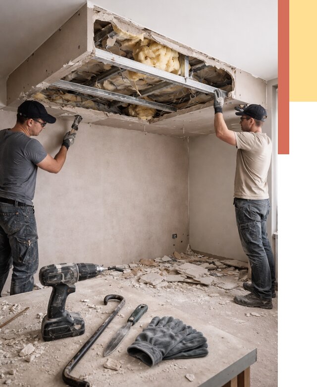 Демонтаж короба из гипсокартона в Кандалакше от 1536 руб. — быстро и недорого | ОТДЕЛОЧНИК-Кнд