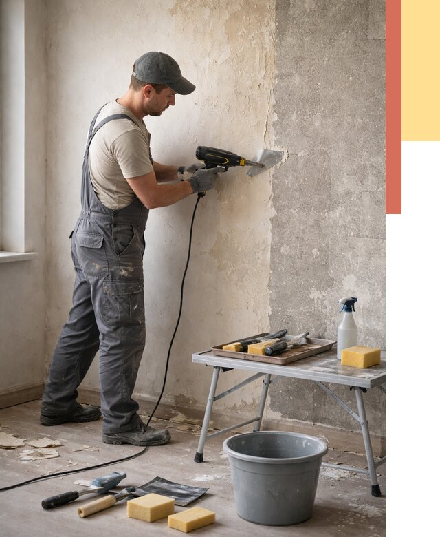 Очистка стен от клея в Кандалакше от 1869 руб. — снятие и удаление клея со стен | ОТДЕЛОЧНИК-Кнд