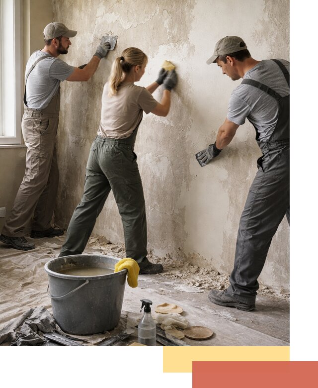 Очистка стен от клея и грунтовки в Кандалакше качественно и быстро