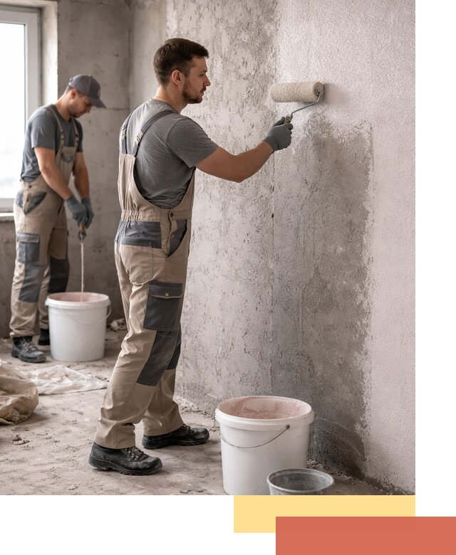 Нанесение бетоноконтакта на стены в Кандалакше для последующей отделки