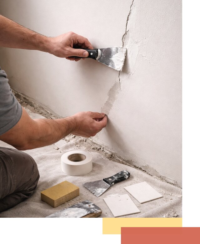 Заделка трещин и сколов в стенах и потолках в Кандалакше