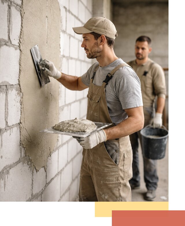 Штукатурка стен из газобетона в Кандалакше под ключ