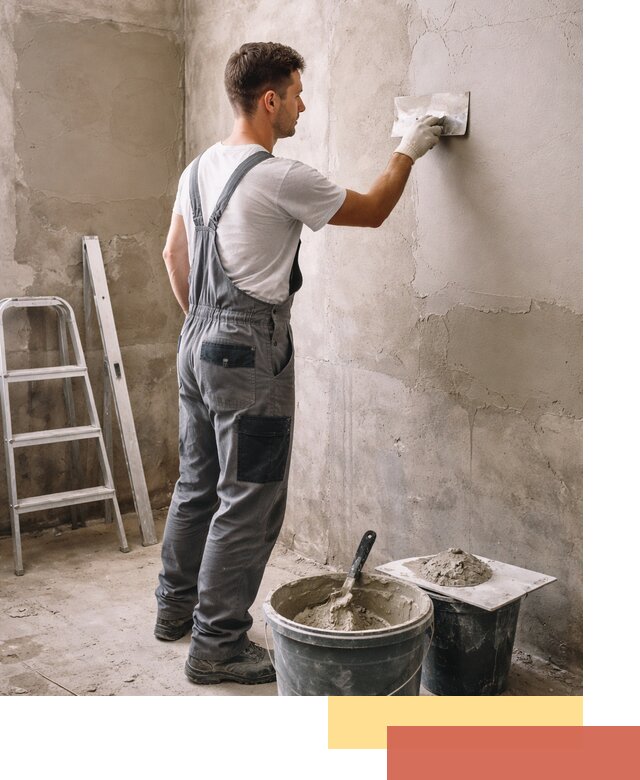 Штукатурка стен в ванной под ключ в Кандалакше