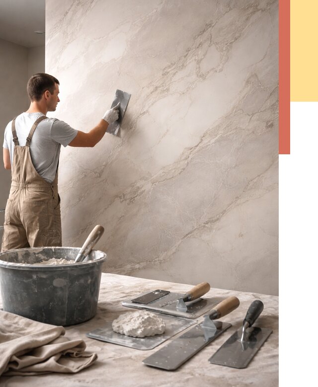 Декоративная штукатурка под мрамор в Кандалакше от 2829 руб./м² — быстро и недорого | ОТДЕЛОЧНИК-Кнд