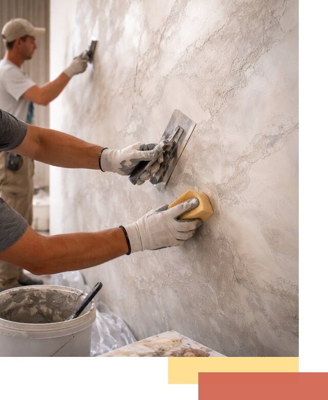 Декоративная штукатурка под мрамор в Кандалакше для стен и потолков