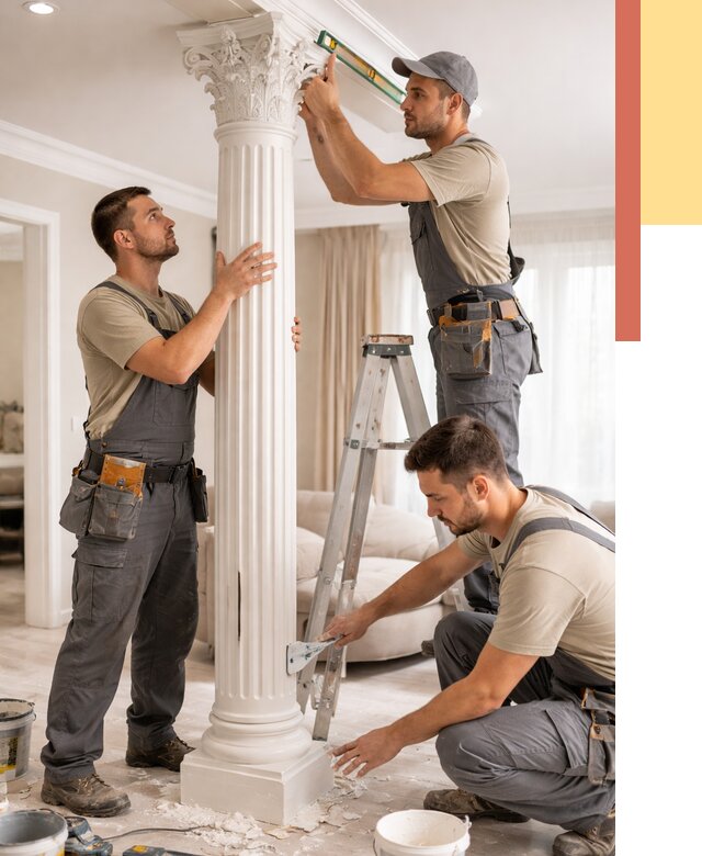 Установка декоративных колонн в Кандалакше от 12124 руб. под ключ | ОТДЕЛОЧНИК-Кнд