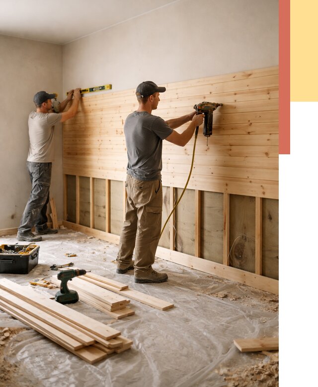 Монтаж деревянной вагонки на стены в Кандалакше от 7577 руб. | Услуги монтажа вагонки | ОТДЕЛОЧНИК-Кнд