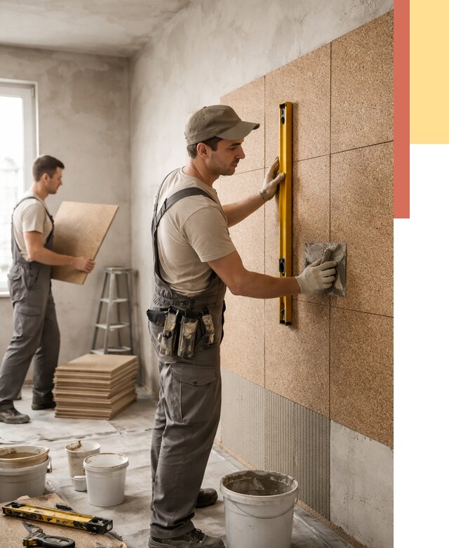 Монтаж пробковых панелей на стены в Кандалакше от 3536 руб. — ОТДЕЛОЧНИК-Кнд