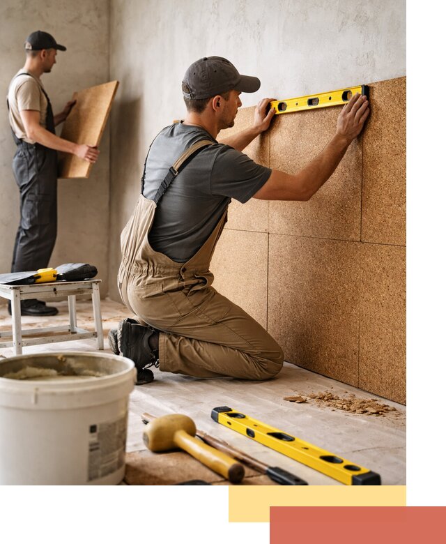 Монтаж пробковых панелей на стены в Кандалакше быстро и качественно