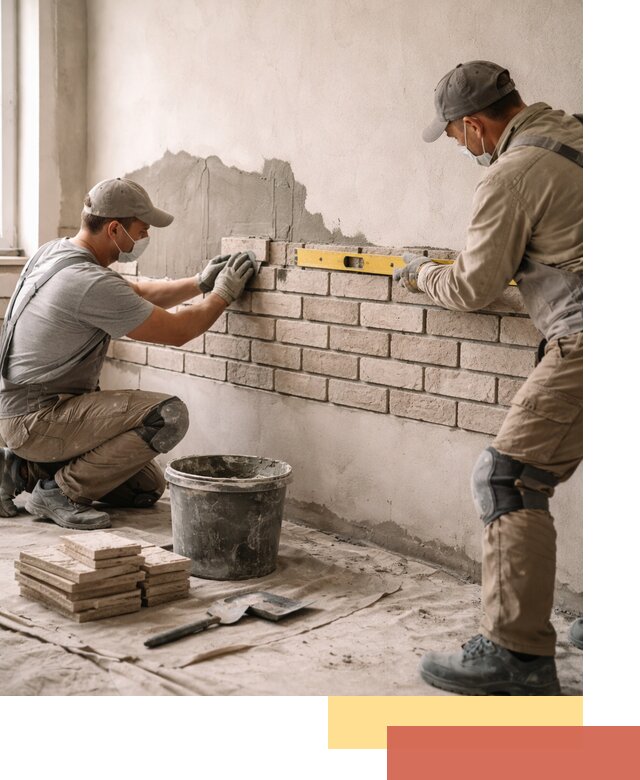 Монтаж декоративного кирпича профессионально в Кандалакше