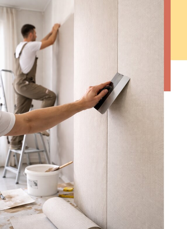 Поклейка текстильных обоев в Кандалакше от 4546 руб. под ключ | ОТДЕЛОЧНИК-Кнд