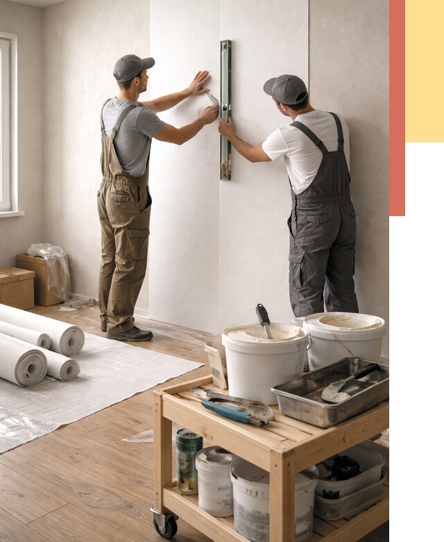 Поклейка стеклообоев в Кандалакше от 6567 руб. за м2 — быстро и недорого | ОТДЕЛОЧНИК-Кнд