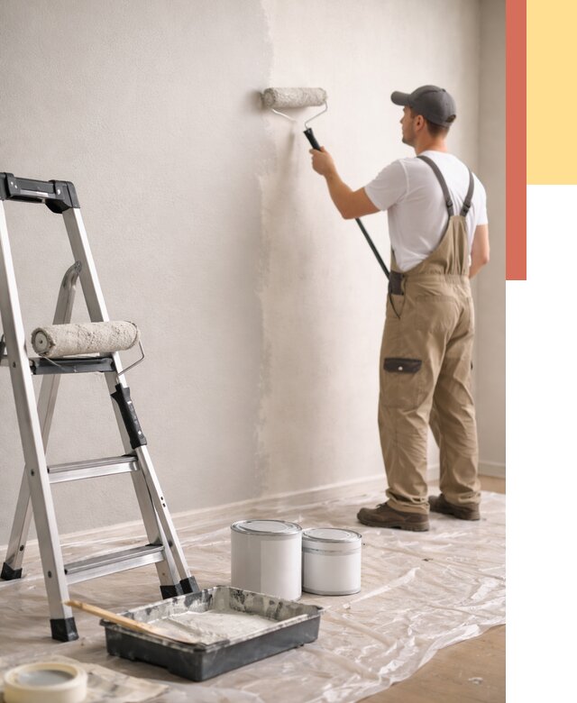 Покраска стен латексной краской в Кандалакше от 4546 руб. за м2 | ОТДЕЛОЧНИК-Кнд