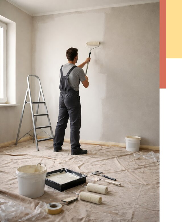 Покраска стен моющейся краской в Кандалакше от 354 руб./м² — быстро и недорого | ОТДЕЛОЧНИК-Кнд