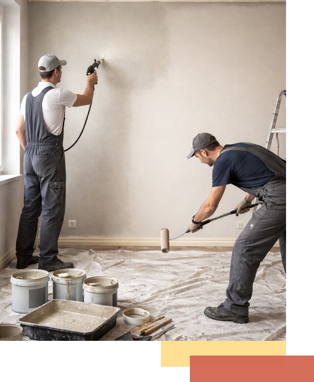 Покраска стен моющейся краской и защита поверхностей в Кандалакше