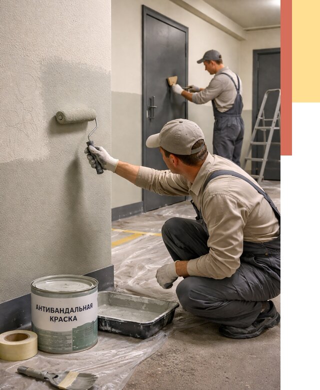 Покраска стен антивандальной краской в Кандалакше от 4546 руб./м² под ключ | ОТДЕЛОЧНИК-Кнд