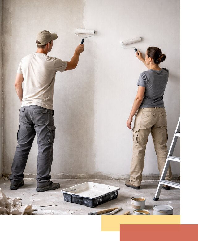 Окраска стен по стеклохолсту в Кандалакше качественно и долговечно