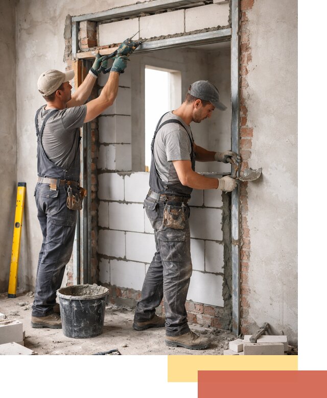 Закладка дверного проема под ключ в Кандалакше: демонтаж, монтаж, отделка