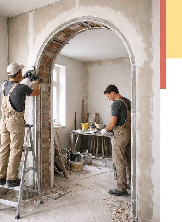 Устройство арочного проема в Кандалакше от 9598 руб. под ключ — быстро и недорого | ОТДЕЛОЧНИК-Кнд