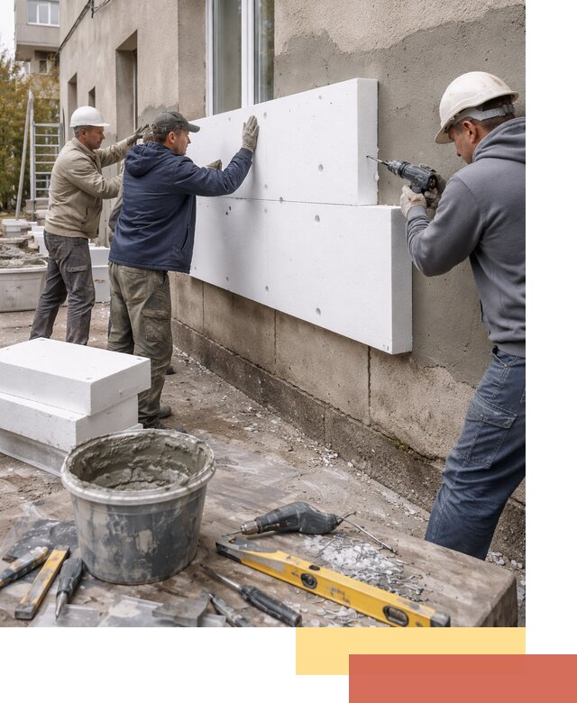 Утепление наружных стен пенопластом в Кандалакше