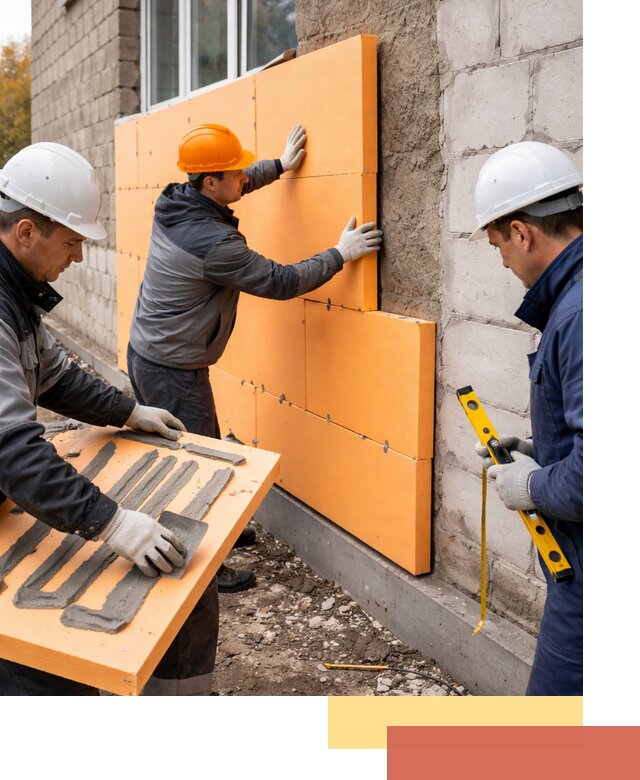 Утепление фасада пеноплексом под ключ в Кандалакше