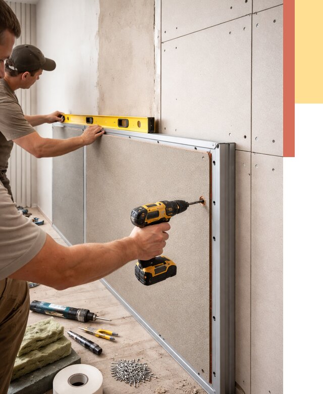 Шумоизоляция стен панелями ЗИПС в Кандалакше от 2223 руб./м² под ключ | ОТДЕЛОЧНИК-Кнд