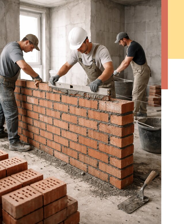 Кладка перегородок из кирпича в Кандалакше от 3536 руб. за м² | ОТДЕЛОЧНИК-Кнд