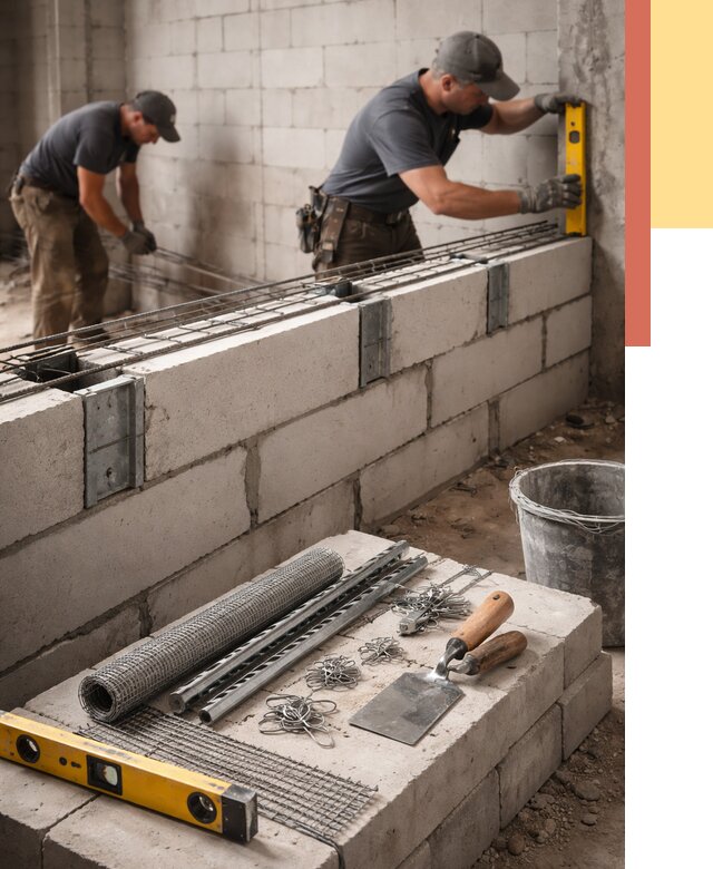 Армирование кладки перегородок в Кандалакше от 758 руб. под ключ | ОТДЕЛОЧНИК-Кнд