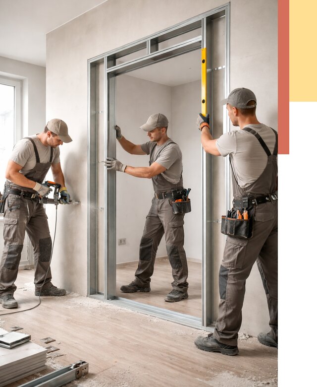 Устройство дверного проема в перегородке в Кандалакше от 4546 руб. под ключ | ОТДЕЛОЧНИК-Кнд