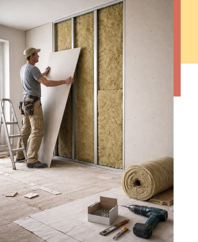 Перегородка из гипсокартона с шумоизоляцией в Кандалакше от 3152 руб. | ОТДЕЛОЧНИК-Кнд