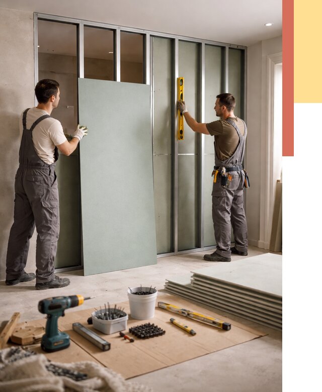 Перегородка из влагостойкого гипсокартона в Кандалакше от 4849 руб. — монтаж под ключ | ОТДЕЛОЧНИК-Кнд