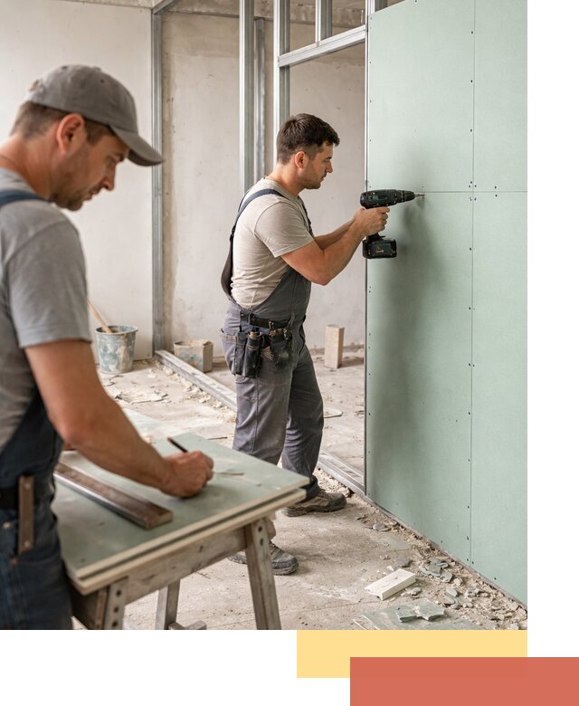 Перегородки из влагостойкого гипсокартона под ключ в Кандалакше