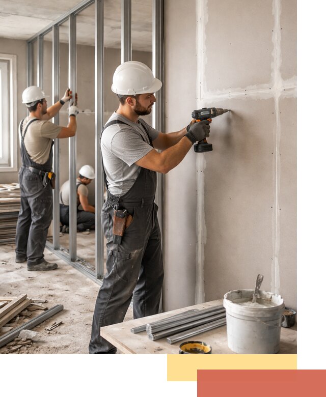 Перегородки из огнестойкого гипсокартона в Кандалакше под ключ