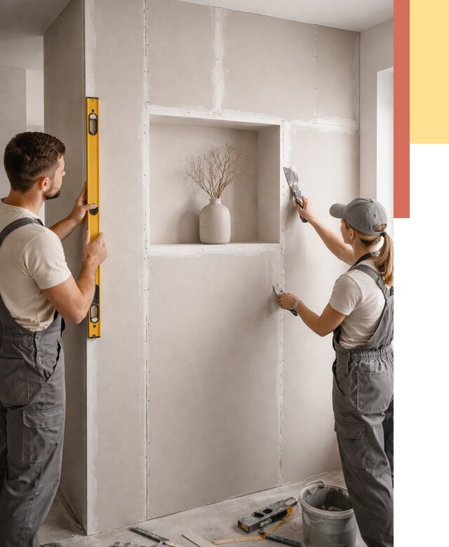 Перегородка из гипсокартона с нишей в Кандалакше от 3283 руб. под ключ | ОТДЕЛОЧНИК-Кнд