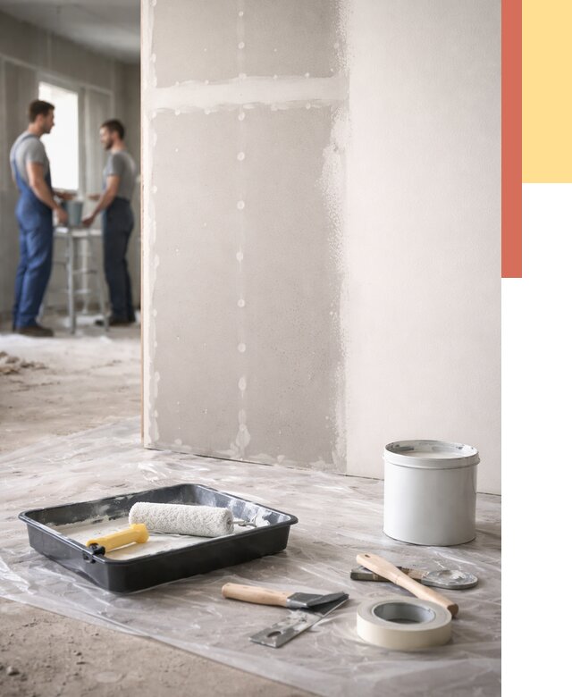 Покраска перегородок из гипсокартона в Кандалакше от 4546 руб. под ключ | ОТДЕЛОЧНИК-Кнд