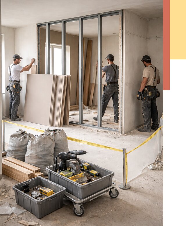 Перенос гипсокартонной перегородки в Кандалакше под ключ от 4546 руб. | Демонтаж и монтаж – ОТДЕЛОЧНИК-Кнд