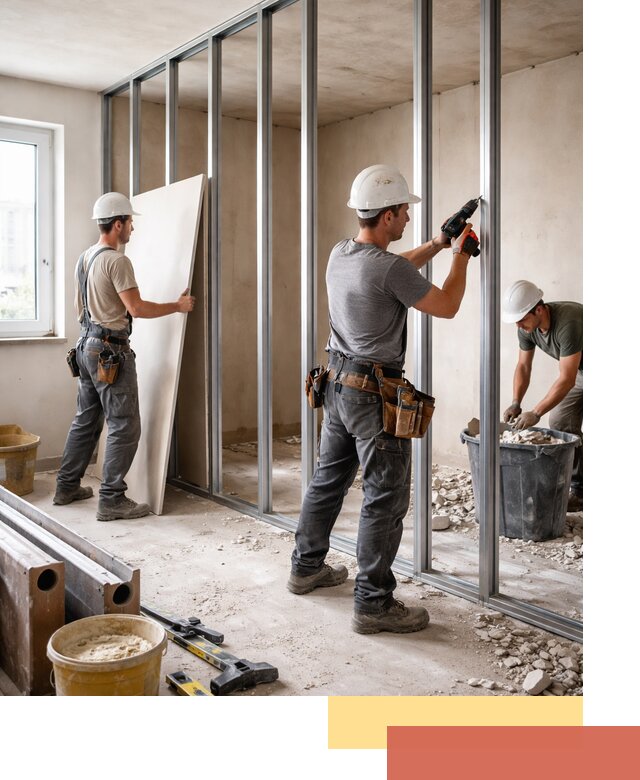 Перенос гипсокартонной перегородки в Кандалакше профессионально и быстро