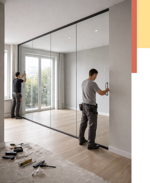 Изготовление стеклянных перегородок в Кандалакше от 12477 руб. под ключ | ОТДЕЛОЧНИК-Кнд