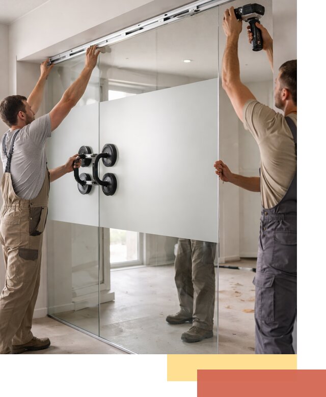 Матовые стеклянные перегородки под ключ в Кандалакше