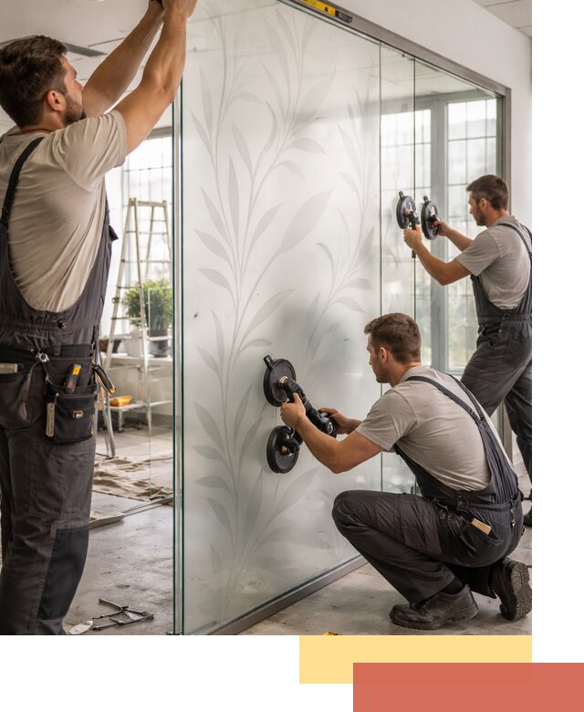 Стеклянные перегородки с рисунком на заказ в Кандалакше