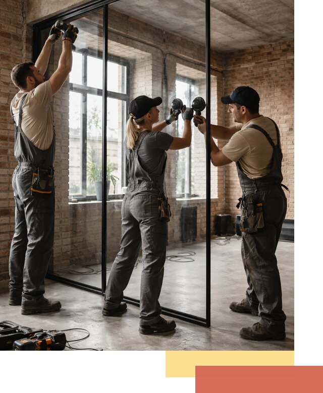 Стеклянные перегородки лофт — изготовление и монтаж в Кандалакше