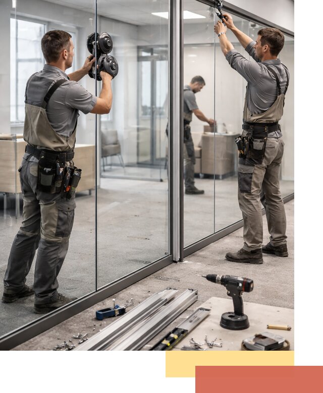 Стеклянные офисные перегородки под ключ в Кандалакше