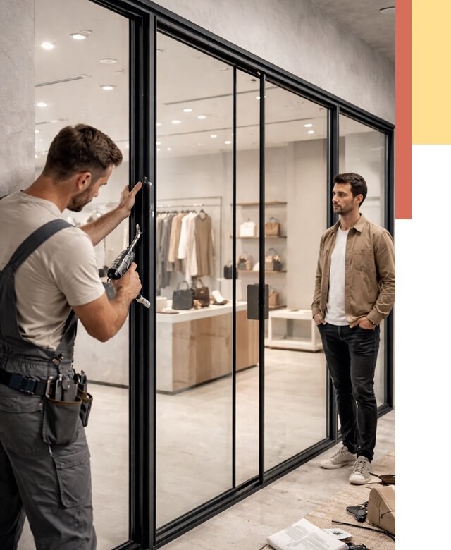 Стеклянные перегородки для магазинов в Кандалакше от 8284 руб. под ключ | ОТДЕЛОЧНИК-Кнд